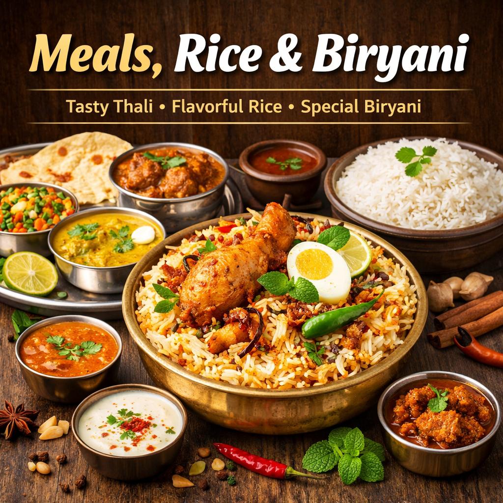 meals, rice & biryani